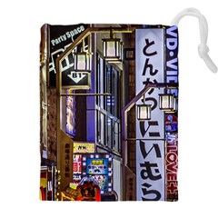 Shinjuku District Urban Night Scene, Tokyo Japan Drawstring Pouch (4xl)