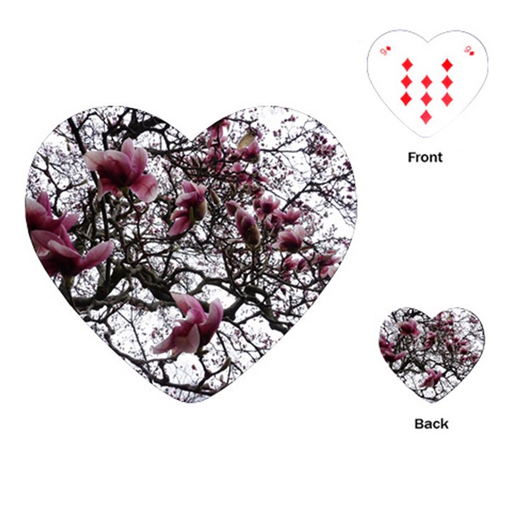 Saucer Magnolia Tree Playing Cards Single Design (Heart)