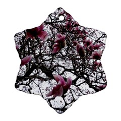 Saucer Magnolia Tree Snowflake Ornament (Two Sides)