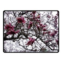 Saucer Magnolia Tree Double Sided Fleece Blanket (Small) 