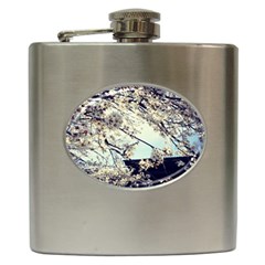 Plum Blossoms Hip Flask (6 Oz) by okhismakingart