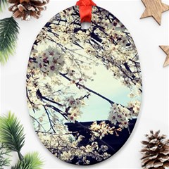 Plum Blossoms Oval Ornament (two Sides) by okhismakingart