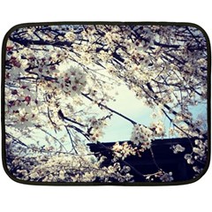 Plum Blossoms Fleece Blanket (mini) by okhismakingart