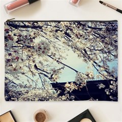 Plum Blossoms Cosmetic Bag (xxxl) by okhismakingart