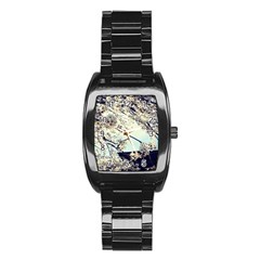 Plum Blossoms Stainless Steel Barrel Watch by okhismakingart