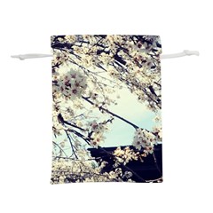 Plum Blossoms Lightweight Drawstring Pouch (m) by okhismakingart