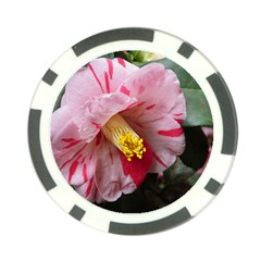 Striped Pink Camellia Ii Poker Chip Card Guard by okhismakingart