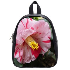 Striped Pink Camellia Ii School Bag (small) by okhismakingart