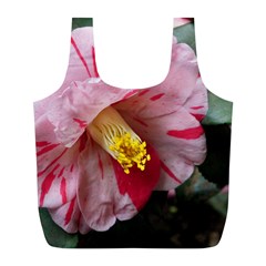 Striped Pink Camellia Ii Full Print Recycle Bag (l) by okhismakingart