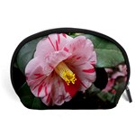 Striped Pink Camellia II Accessory Pouch (Large) Front