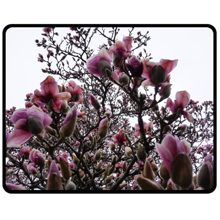 Saucer Magnolia Tree II Fleece Blanket (Medium) 