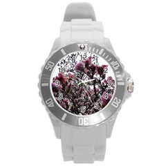 Saucer Magnolia Tree Ii Round Plastic Sport Watch (l) by okhismakingart