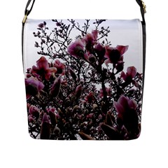 Saucer Magnolia Tree Ii Flap Closure Messenger Bag (l) by okhismakingart