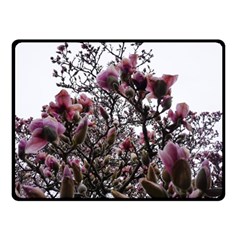 Saucer Magnolia Tree Ii Double Sided Fleece Blanket (small)  by okhismakingart