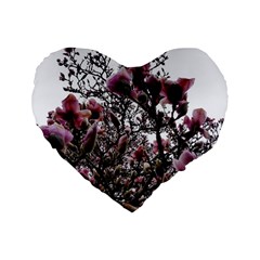 Saucer Magnolia Tree Ii Standard 16  Premium Flano Heart Shape Cushions by okhismakingart