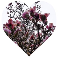 Saucer Magnolia Tree Ii Wooden Puzzle Heart by okhismakingart