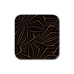 Vintage Etchnic Print Rubber Square Coaster (4 Pack) 