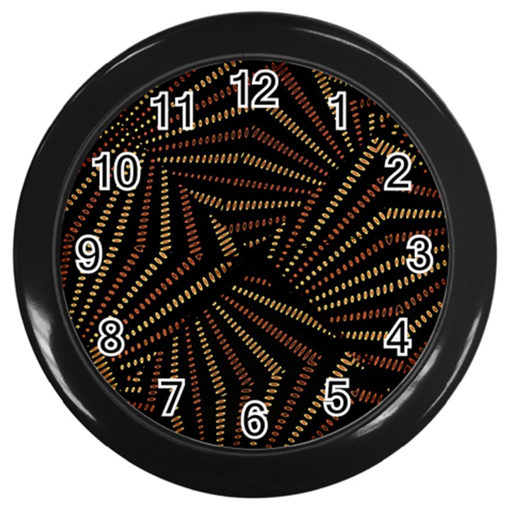 Vintage Etchnic Print Wall Clock (Black)