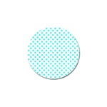 White light blue Hearts pattern, pastel sky blue color Golf Ball Marker (10 pack) Front