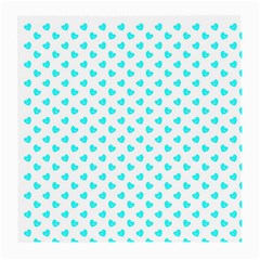 White Light Blue Hearts Pattern, Pastel Sky Blue Color Medium Glasses Cloth by Casemiro