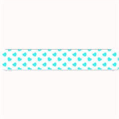 White Light Blue Hearts Pattern, Pastel Sky Blue Color Small Bar Mats by Casemiro