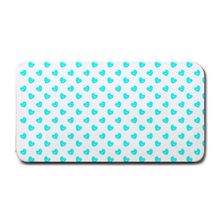 White light blue Hearts pattern, pastel sky blue color Medium Bar Mats