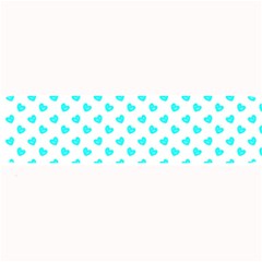 White Light Blue Hearts Pattern, Pastel Sky Blue Color Large Bar Mats by Casemiro