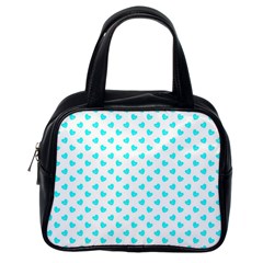 White Light Blue Hearts Pattern, Pastel Sky Blue Color Classic Handbag (one Side) by Casemiro