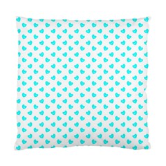 White Light Blue Hearts Pattern, Pastel Sky Blue Color Standard Cushion Case (one Side) by Casemiro