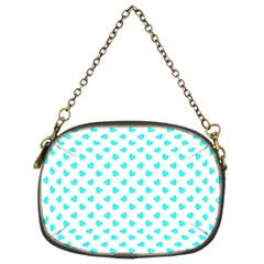 White Light Blue Hearts Pattern, Pastel Sky Blue Color Chain Purse (two Sides) by Casemiro