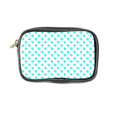 White Light Blue Hearts Pattern, Pastel Sky Blue Color Coin Purse by Casemiro