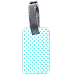 White Light Blue Hearts Pattern, Pastel Sky Blue Color Luggage Tag (two Sides) by Casemiro