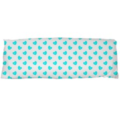 White Light Blue Hearts Pattern, Pastel Sky Blue Color Body Pillow Case (dakimakura) by Casemiro