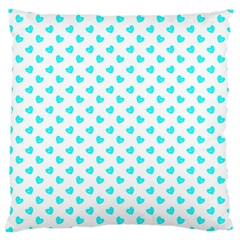 White Light Blue Hearts Pattern, Pastel Sky Blue Color Large Cushion Case (one Side) by Casemiro