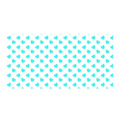 White Light Blue Hearts Pattern, Pastel Sky Blue Color Satin Wrap by Casemiro