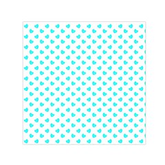 White Light Blue Hearts Pattern, Pastel Sky Blue Color Small Satin Scarf (square) by Casemiro