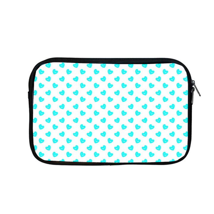 White light blue Hearts pattern, pastel sky blue color Apple MacBook Pro 13  Zipper Case