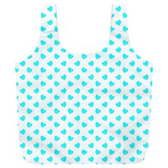 White Light Blue Hearts Pattern, Pastel Sky Blue Color Full Print Recycle Bag (xxxl) by Casemiro