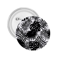 Black And White Tropical Leafs Pattern, Vector Image 2 25  Buttons by Casemiro