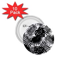 Black And White Tropical Leafs Pattern, Vector Image 1 75  Buttons (10 Pack) by Casemiro