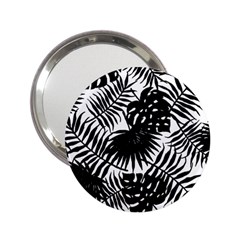 Black And White Tropical Leafs Pattern, Vector Image 2 25  Handbag Mirrors by Casemiro