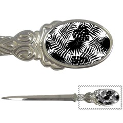 Black And White Tropical Leafs Pattern, Vector Image Letter Opener by Casemiro