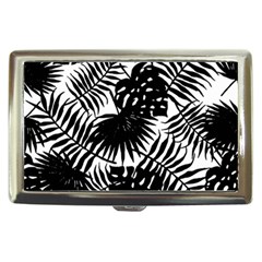 Black And White Tropical Leafs Pattern, Vector Image Cigarette Money Case by Casemiro