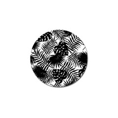 Black And White Tropical Leafs Pattern, Vector Image Golf Ball Marker (10 Pack) by Casemiro