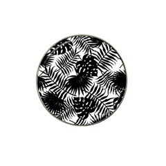 Black And White Tropical Leafs Pattern, Vector Image Hat Clip Ball Marker (10 Pack) by Casemiro