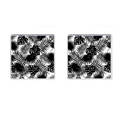 Black And White Tropical Leafs Pattern, Vector Image Cufflinks (square) by Casemiro