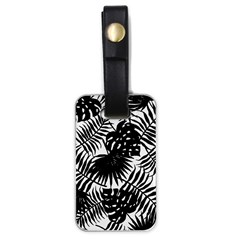 Black And White Tropical Leafs Pattern, Vector Image Luggage Tag (one Side) by Casemiro