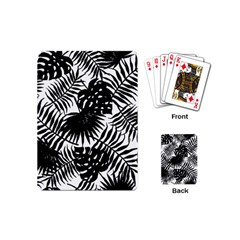 Black And White Tropical Leafs Pattern, Vector Image Playing Cards Single Design (mini) by Casemiro