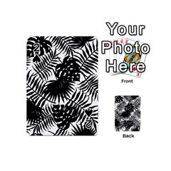 Black And White Tropical Leafs Pattern, Vector Image Playing Cards 54 Designs (mini) by Casemiro