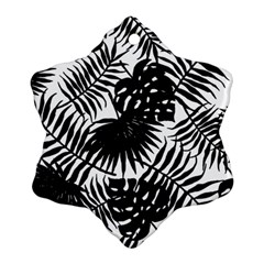 Black And White Tropical Leafs Pattern, Vector Image Ornament (snowflake) by Casemiro